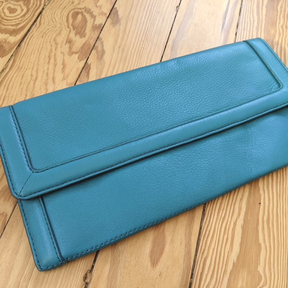 Blue leather Banana Republic clutch